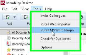 cara menghubungkan mendeley ke word